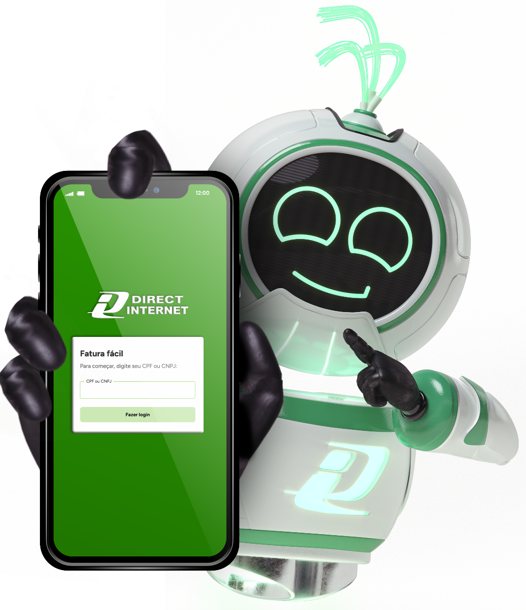 robo segurando celular